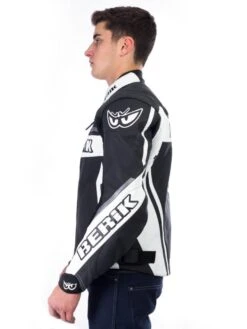 BERIK LJ-10305-BK LEDERJACKE 9 BERIK LJ-10305-BK LEDERJACKE -Motorradladen berik lj 10305 bk lederjacke schwarz weiss d grau 58 204013sw58 2 1