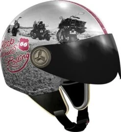 ROUTE 66 VINTAGE II KEEP ROLLING Jethelm -Motorradladen route 66 vintage ii keep rolling jethelm grau rot m 109027srm 1 4