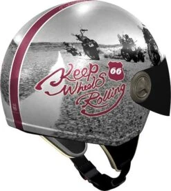 ROUTE 66 VINTAGE II KEEP ROLLING Jethelm -Motorradladen route 66 vintage ii keep rolling jethelm grau rot m 109027srm 2 4