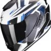 SCORPION EXO-1400 EVO AIR SHELL Integralhelm -Motorradladen scorpion exo 1400 evo air shell integralhelm weiss blau xl 129179wbxl